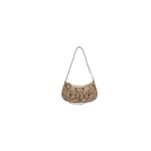 Women's Balenciaga Le Cagole Chain Bb Monogram Coated Canvas Mini Bag Beige | 6029ZVOHP