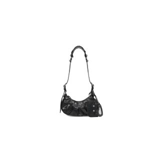 Women's Balenciaga Le Cagole Xs Rhinestones Shoulder Bags Black | 7264DPESN