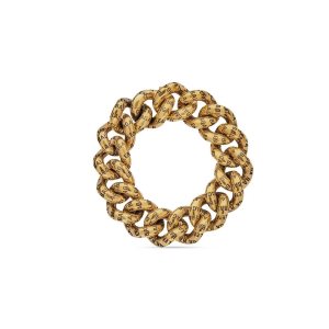 Women's Balenciaga Logo Bracelet Jewelry Gold | 7640AHXYB