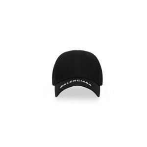 Women's Balenciaga Logo Visor Caps Black | 2139OXJCW