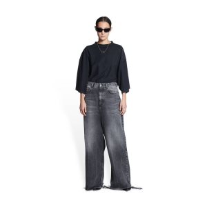 Women's Balenciaga Low Crotch Jeans Pants Black | 2860OQDFJ