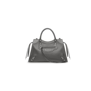 Women's Balenciaga Neo Classic Medium Handbag Tote Bags Dark Grey | 0791JLMKB