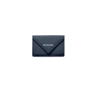 Women's Balenciaga Papier Mini Wallets Dark Blue | 2073LICKS