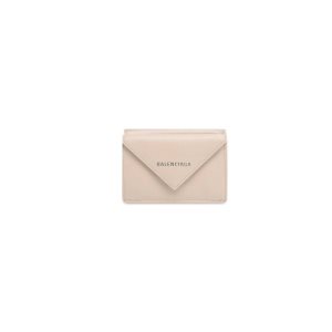 Women's Balenciaga Papier Mini Wallets Light Beige | 4817JXART