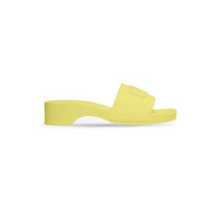 Women's Balenciaga Pool Clog Bb Slide Monocolor Sandals Yellow | 2809TOUJK