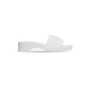 Women's Balenciaga Pool Clog Bb Slide Monocolor Sandals White | 8429KQEFT