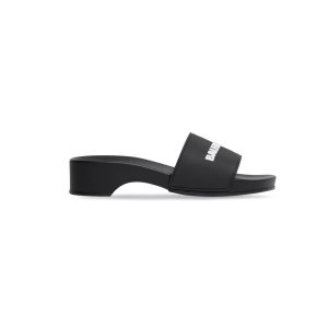 Women's Balenciaga Pool Clog Slide Sandals Black | 5720ARPTB