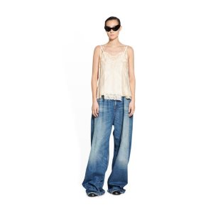 Women's Balenciaga Pull-up Pants Blue | 8965YVANZ