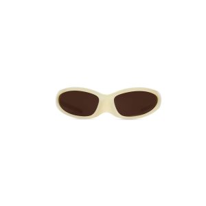 Women's Balenciaga Skin Cat Sunglasses Light Yellow | 5487PLNWJ