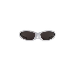 Women's Balenciaga Skin Cat Sunglasses Silver | 3746OIFQU