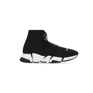 Women's Balenciaga Speed 2.0 Lace-up Sneakers Black / White | 2870KMYDL