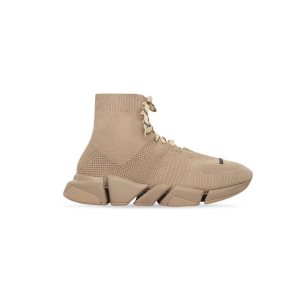 Women's Balenciaga Speed 2.0 Lace-up Sneakers Beige | 9603PMKDN