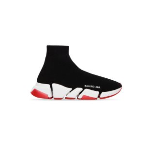 Women's Balenciaga Speed 2.0 Recycled Knit With Transparent Sole Sneakers Black | 6145YJMAR