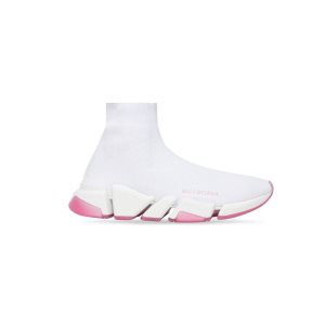 Women's Balenciaga Speed 2.0 Recycled Knit With Transparent Sole Sneakers White | 8301LANGH