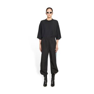 Women's Balenciaga Sporty B Cropped Tracksuit Pants Black | 7528RLKUB