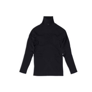 Women's Balenciaga Sporty B Highneck Athletic Tops Black | 6832FHLBN