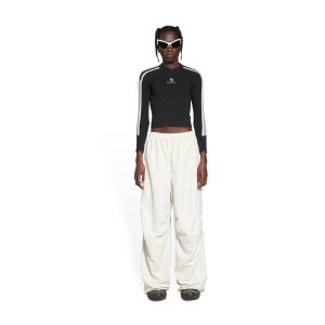 Women's Balenciaga Sporty B Oversized Tracksuit Pants White | 5204EKJGB