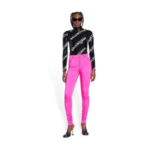 Women's Balenciaga Stretch Leggings Pants Pink | 6489YNUOA