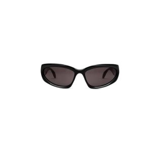 Women's Balenciaga Swift Oval Sunglasses Black | 0493CLMWJ