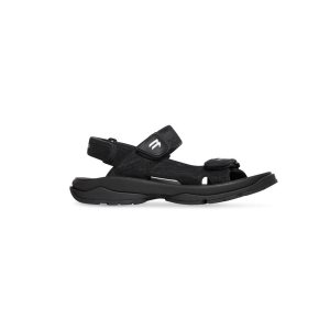 Women's Balenciaga Tourist Sandals Black | 3824KOMTB