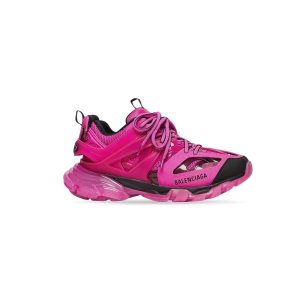 Women's Balenciaga Track Clear Sole Sneakers Dark Pink | 4605DQNHS