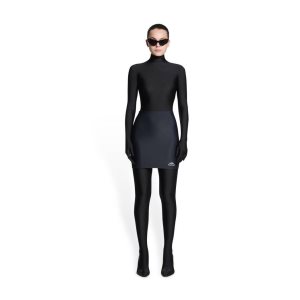 Women's Balenciaga Tracksuit Stretch Skirts Black | 4179NDRVI