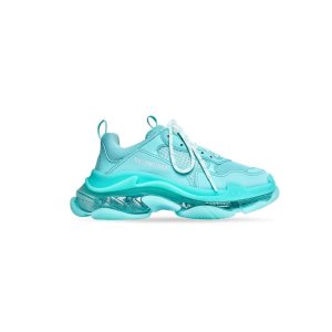 Women's Balenciaga Triple S Clear Sole Sneakers Turquoise | 6945TXKBP