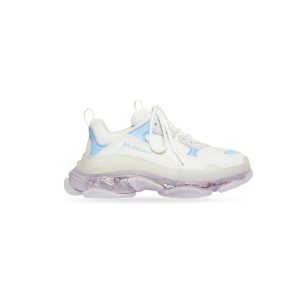 Women's Balenciaga Triple S Clear Sole Sneakers Light Blue | 8439DPUWM