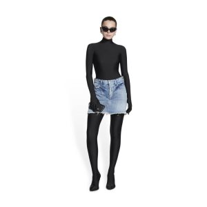 Women's Balenciaga Trompe L'oeil Mini Skirts Blue | 1260OLTKW