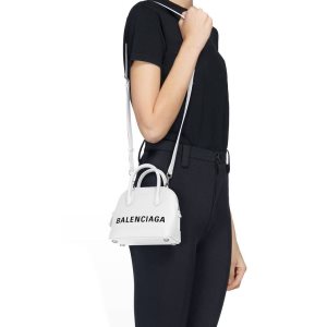 Women's Balenciaga Ville Xxs Handbag Mini Bag White / Black | 2374UEQGK