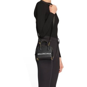 Women's Balenciaga Ville Xxs Handbag Mini Bag Black / White | 4602EOJMK