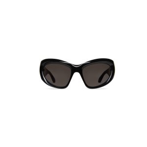 Women's Balenciaga Wrap D-frame Sunglasses Black | 2643CHDKM