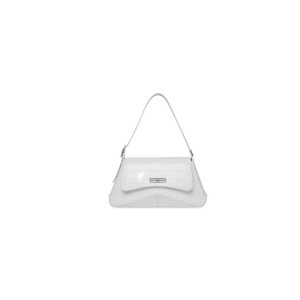 Women's Balenciaga Xx Medium Flap Crocodile Embossed Shoulder Bags White | 9461YEIQH