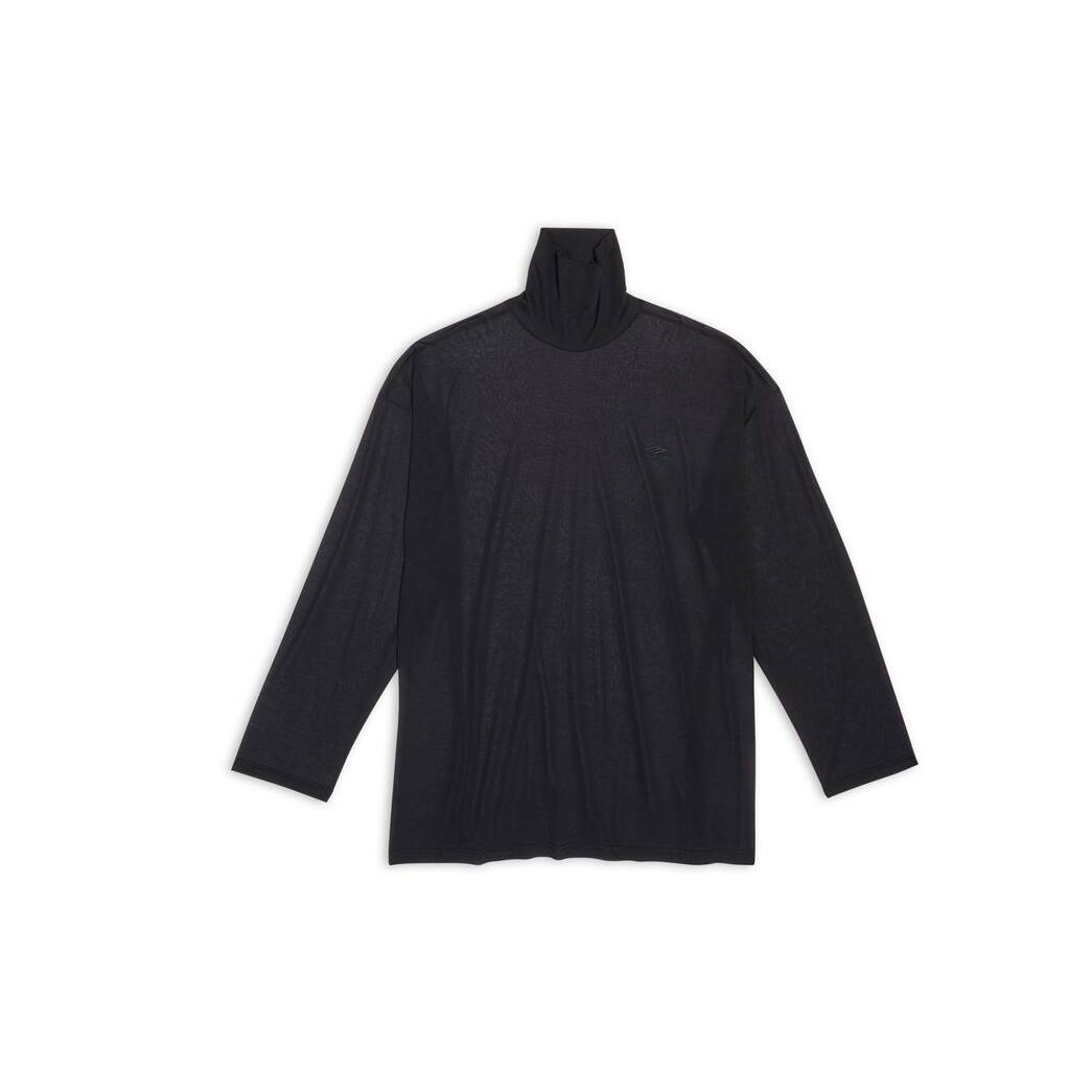 Men's Balenciaga 3b Sports Icon Turtleneck Knitwear Black | 5497JRNEK