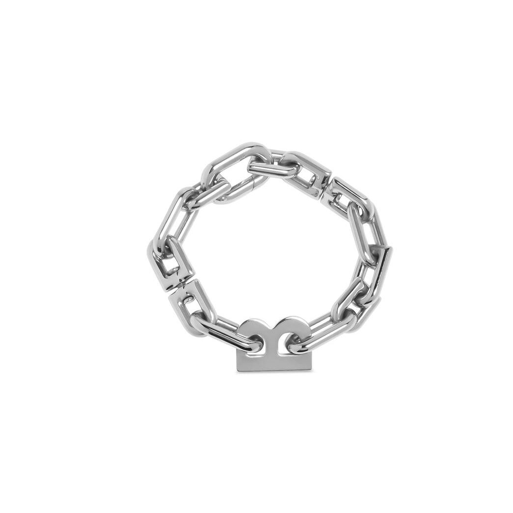 Men's Balenciaga B Chain Thin Bracelet Jewelry Silver | 6531XZUMO