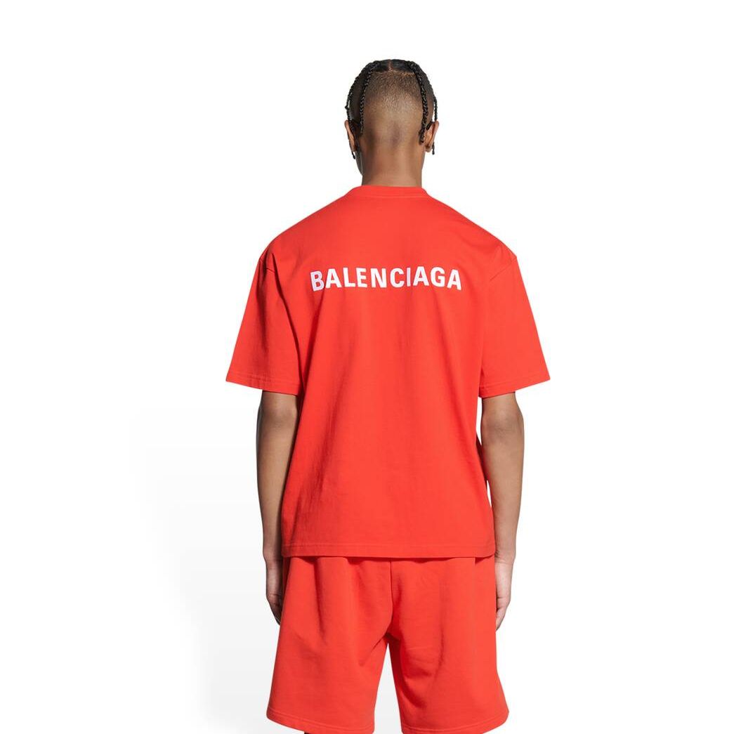 Men's Balenciaga Balenciaga Regular Fit T Shirts Red | 3972CYSFK