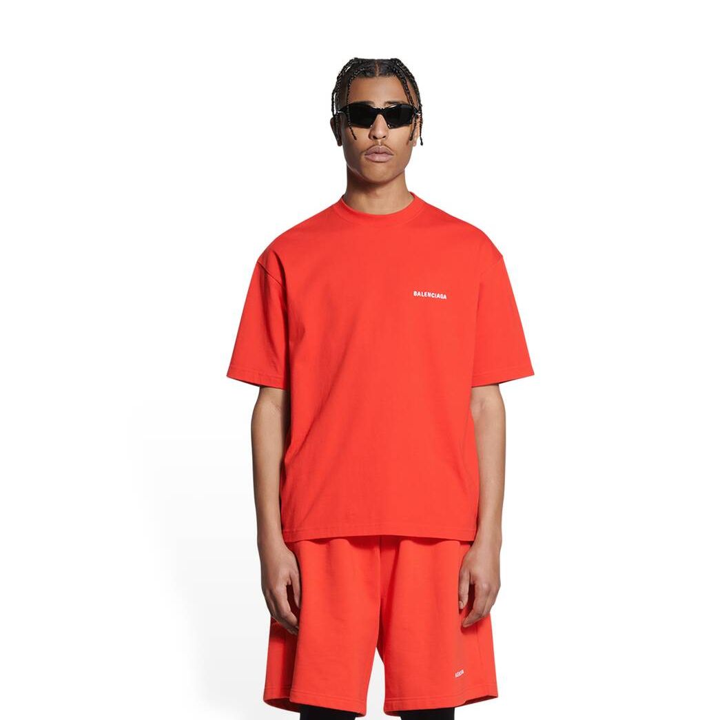 Men's Balenciaga Balenciaga Regular Fit T Shirts Red | 3972CYSFK