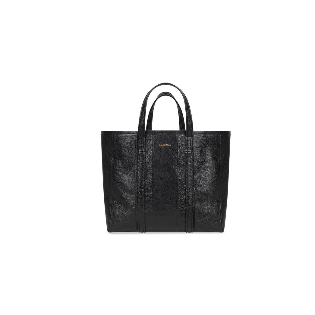 Men's Balenciaga Barbes Medium East-west Tote Bags Black | 3521WGHYM