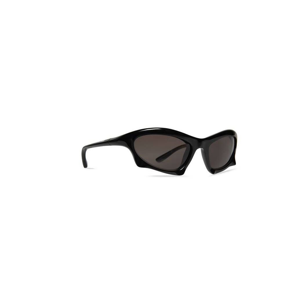 Men's Balenciaga Bat Rectangle Sunglasses Black | 0926JLNTG