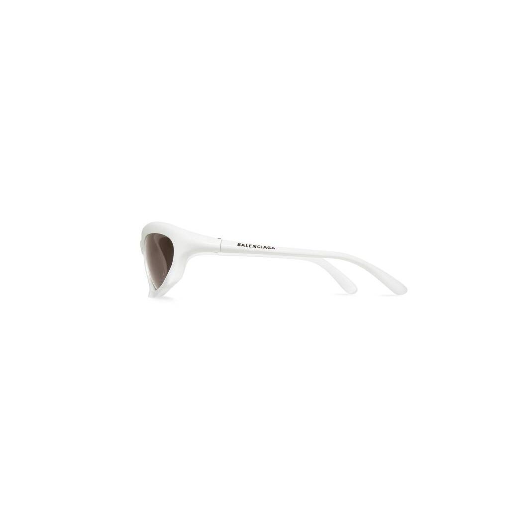 Men's Balenciaga Bat Rectangle Sunglasses White | 5826DGUYI