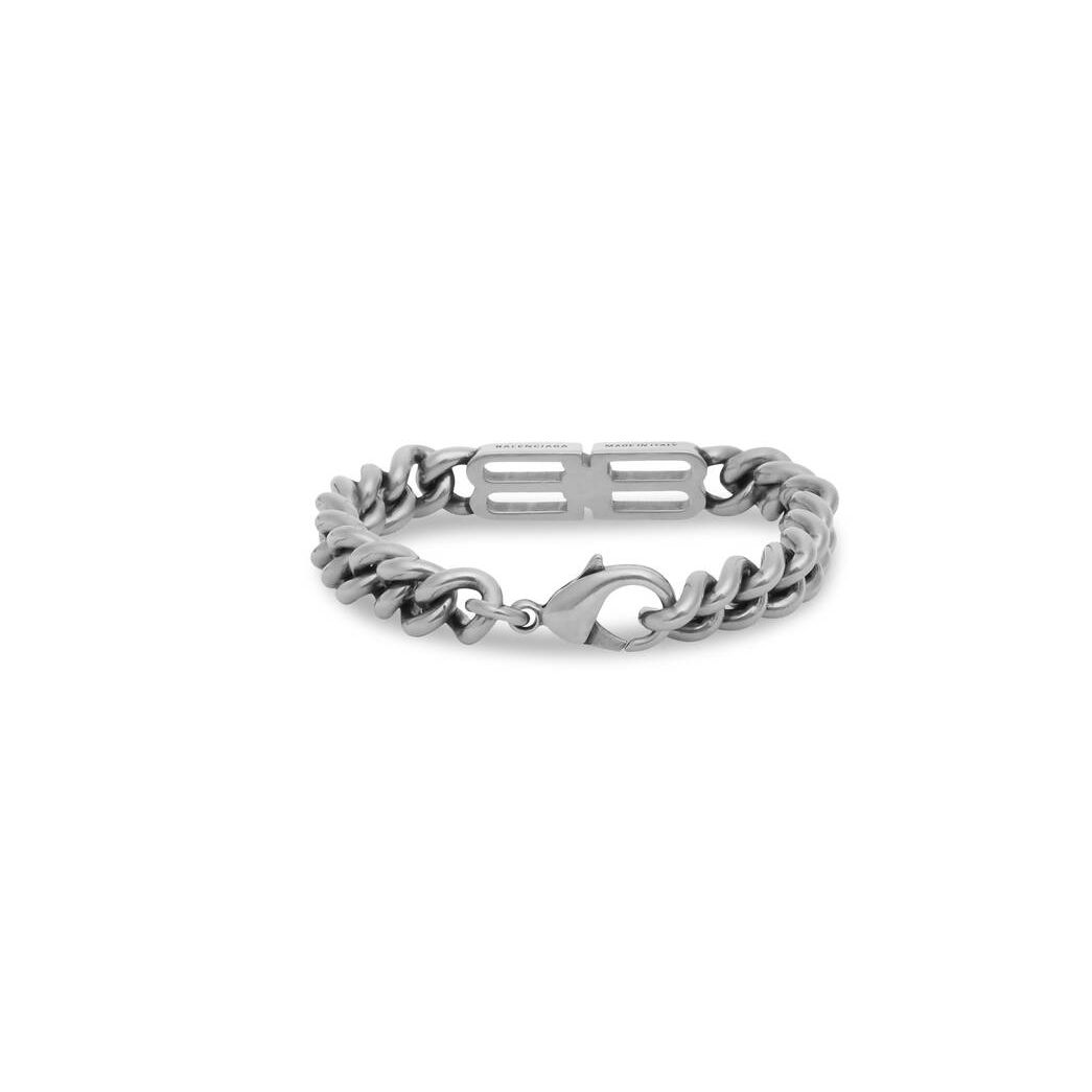 Men's Balenciaga Bb Icon Gourmette Bracelet Jewelry Silver | 5483JPEOK