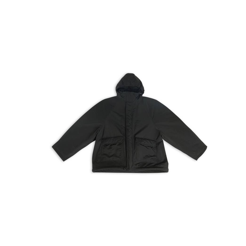 Men's Balenciaga Bb Icon Kick Parka Jackets Black | 0671CFQBA