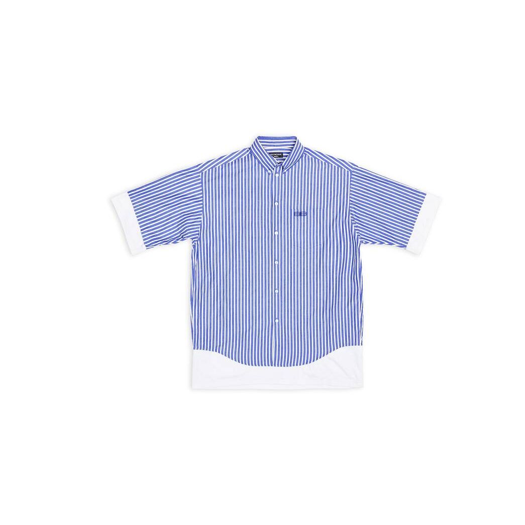 Men's Balenciaga Bb Icon Layered Shirts Blue | 5187GIPZO