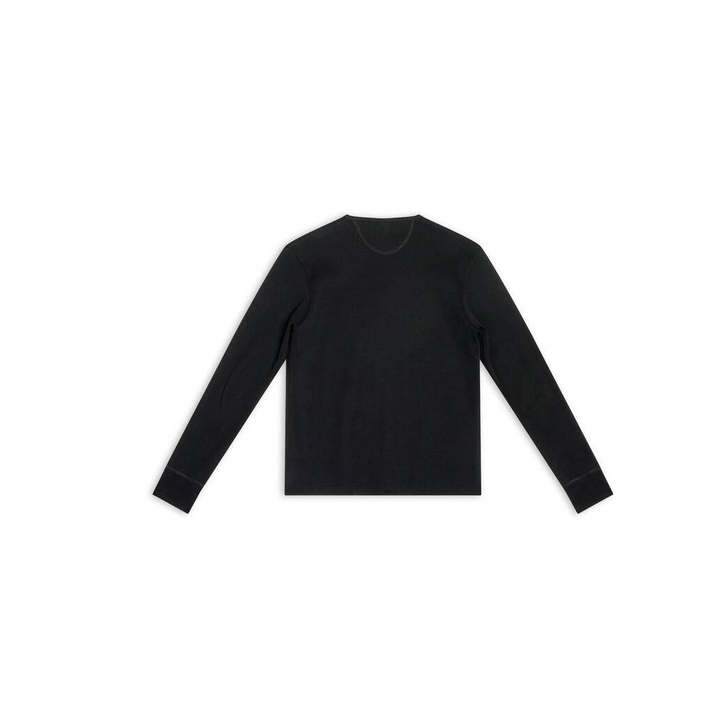 Men's Balenciaga Bb Icon Stretch Elbow Long Sleeve T Shirts Black | 9315STULD