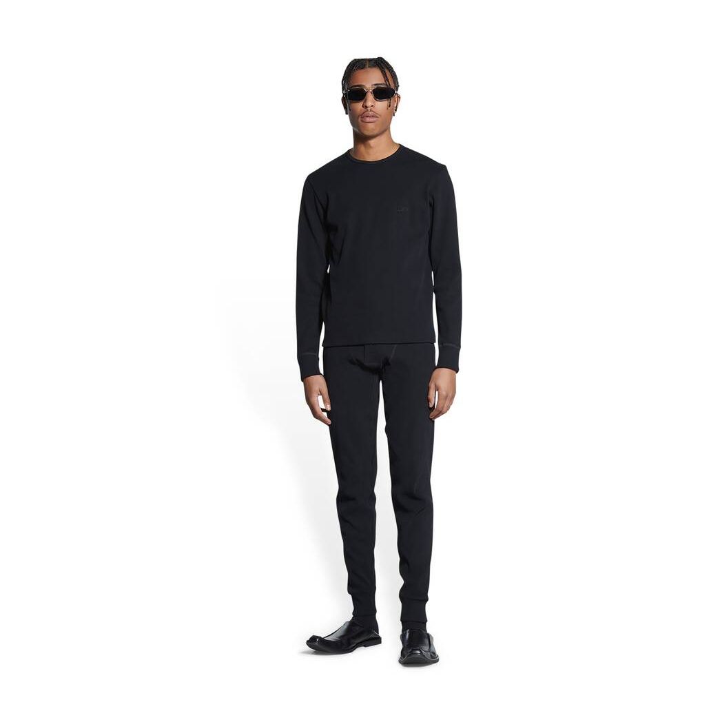 Men's Balenciaga Bb Icon Stretch Elbow Long Sleeve T Shirts Black | 9315STULD