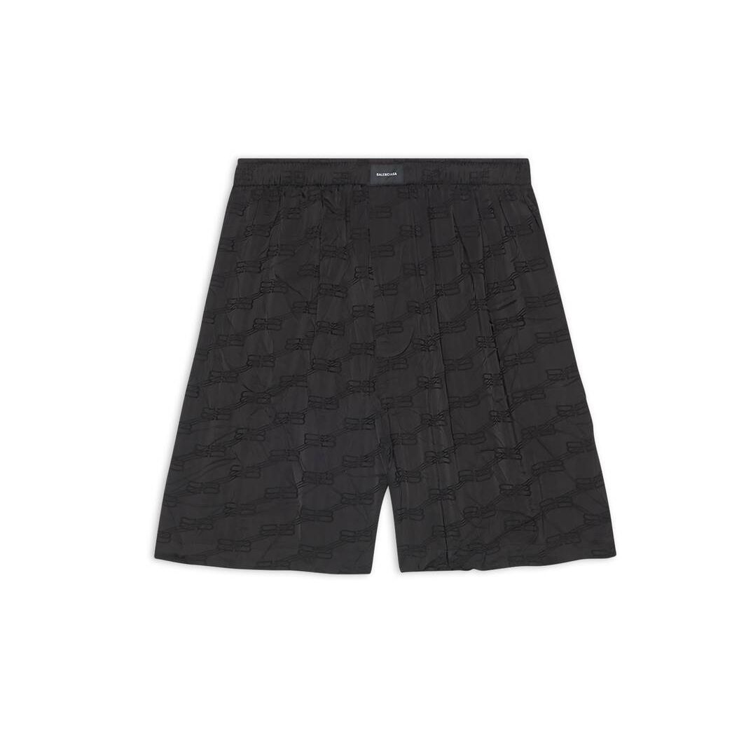 Men's Balenciaga Bb Monogram Pyjama Shorts Pants Black | 3248DTSCA