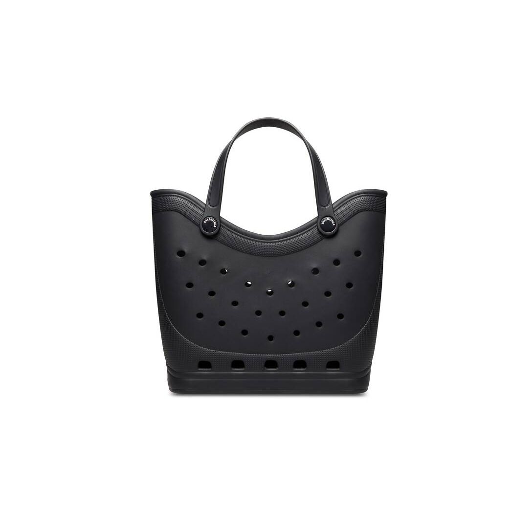 Men's Balenciaga Crocs Large Tote Bags Black | 4736MWYDU