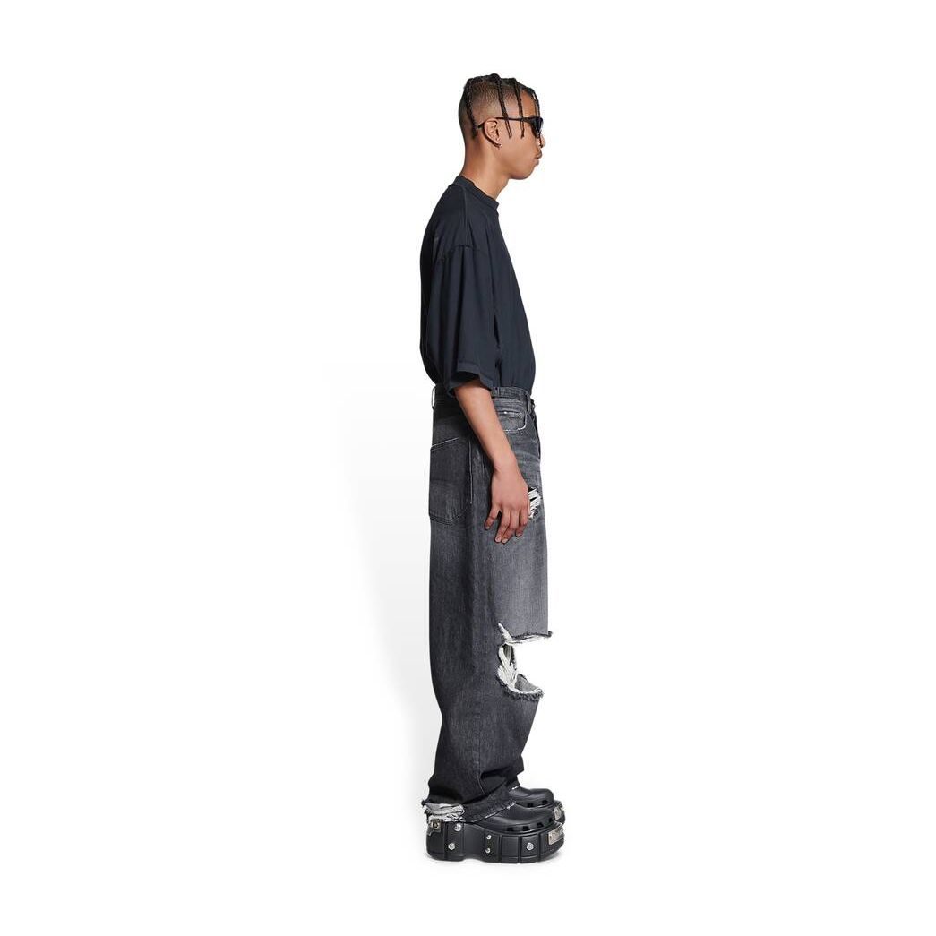 Men's Balenciaga Destroyed Super Large Baggy Pants Black | 5873OTXQY