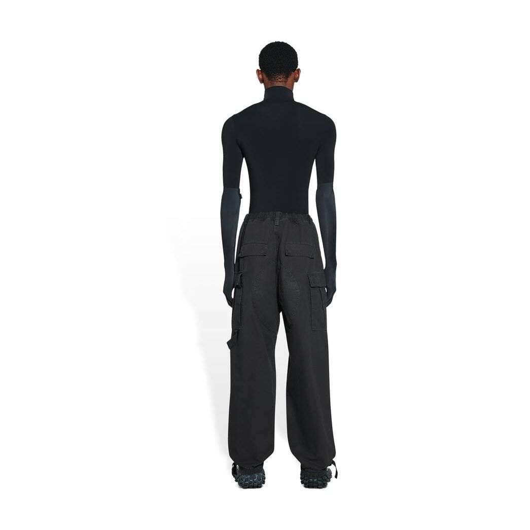 Men's Balenciaga Drawstring Cargo Pants Black | 1730IAVJC