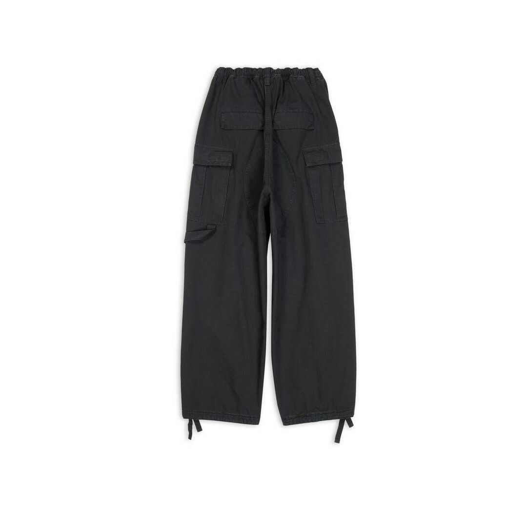 Men's Balenciaga Drawstring Cargo Pants Black | 1730IAVJC